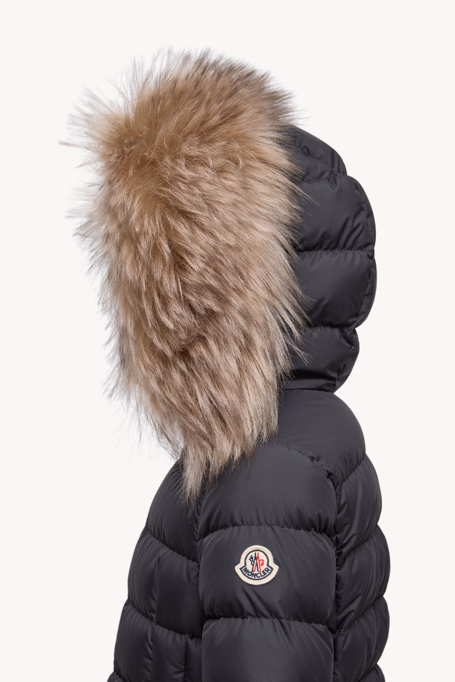 Boedette Hooded Shearling-Trimmed Down Jacket Girl Black Moncler 3